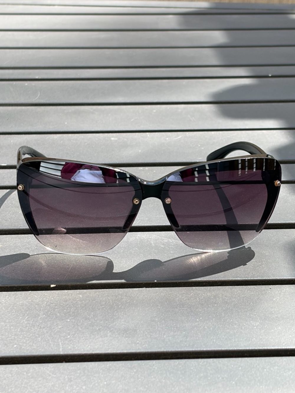 Tahari Women's Oversized Black Sunglasses